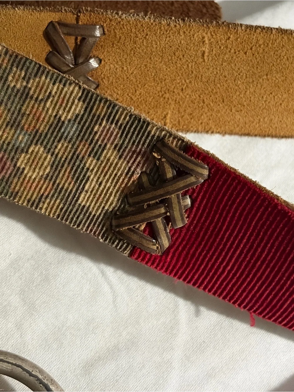 Lucky brand Corduroy and Suede Belt Set